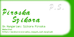 piroska szikora business card